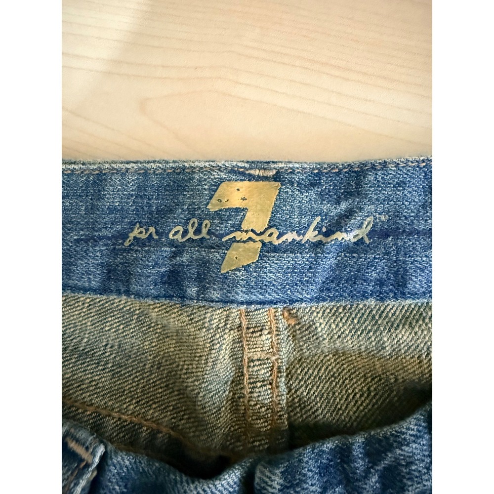 7 For All Mankind A Pocket Flare Jeans Medium Wash Low Rise Size 25 Made in USA - Picture 2 of 5